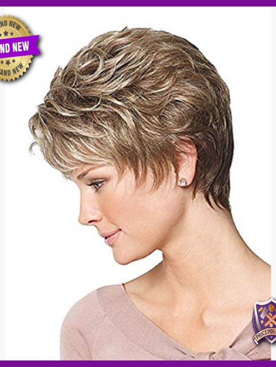 Petite Size Comfort Cap Wig, Short Layered Style, Heat-Stylable Polyester